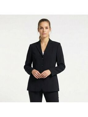 GERRY WEBER Classic Black 3 Button Blazer Slash Pockets Lined US Sz 10